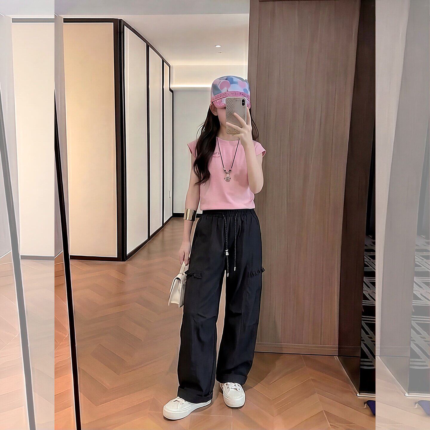 女童工装阔腿裤夏季儿童薄款宽松休闲长裤小女孩薄款透气速干裤潮