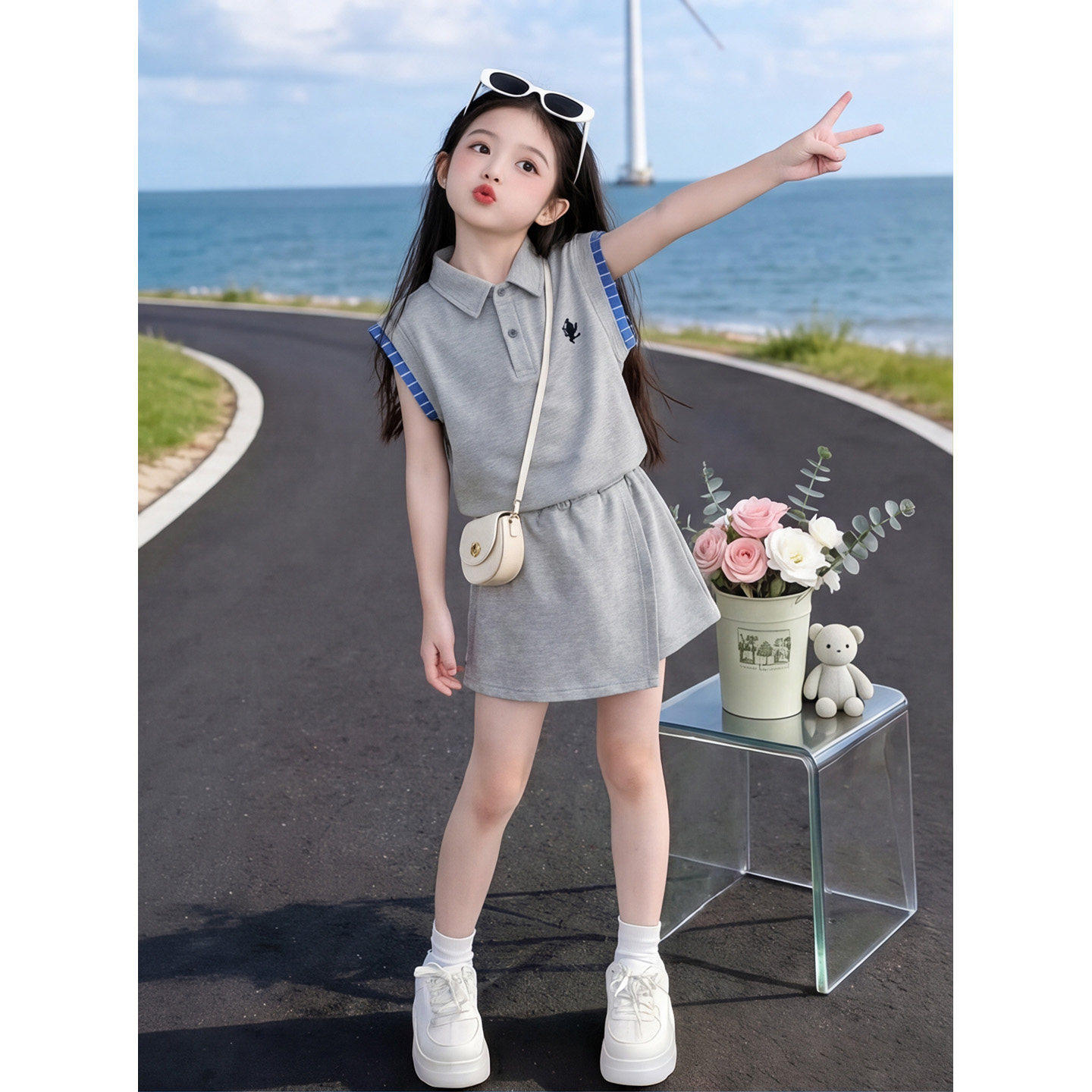 女童夏季超好看套装2026新款女孩