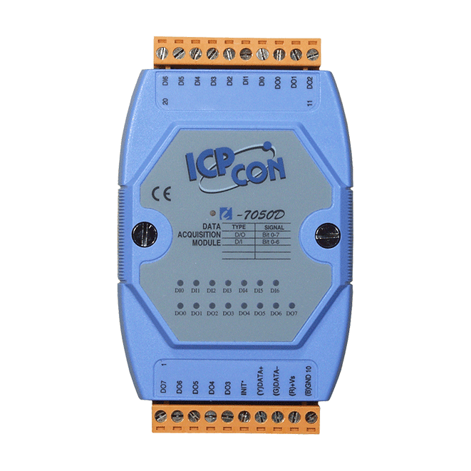 I-7050D泓格7路非隔离数字量输入8路非隔离OC门输出模块M-7050D