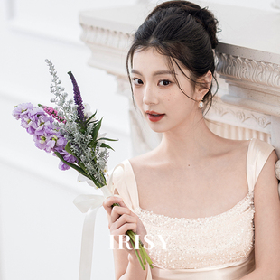 IRISY 法式吊带白色订婚成人礼服女2026新款新娘领证登记小白裙