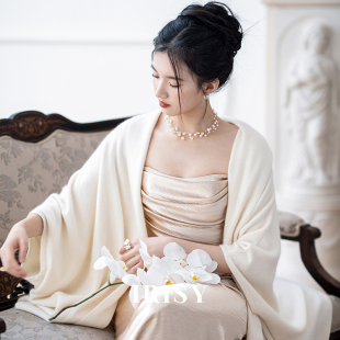 高级感纯色礼服外搭 新款 IRISY「芙眠」气质羊毛开衫 披肩2025秋季
