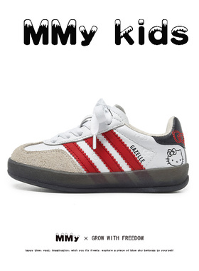 真皮儿童板鞋2025冬季新款女童德训鞋kitty猫软底透气男童运动鞋