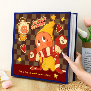 diy星星人相册本356寸拍立得照片收纳大容量家庭情侣纪念册覆膜六