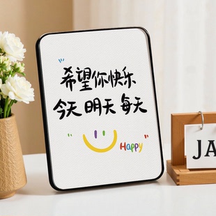 飾開心治愈小擺件高級 桌面擺臺相框入戶玄關創意客廳臥室女房間裝