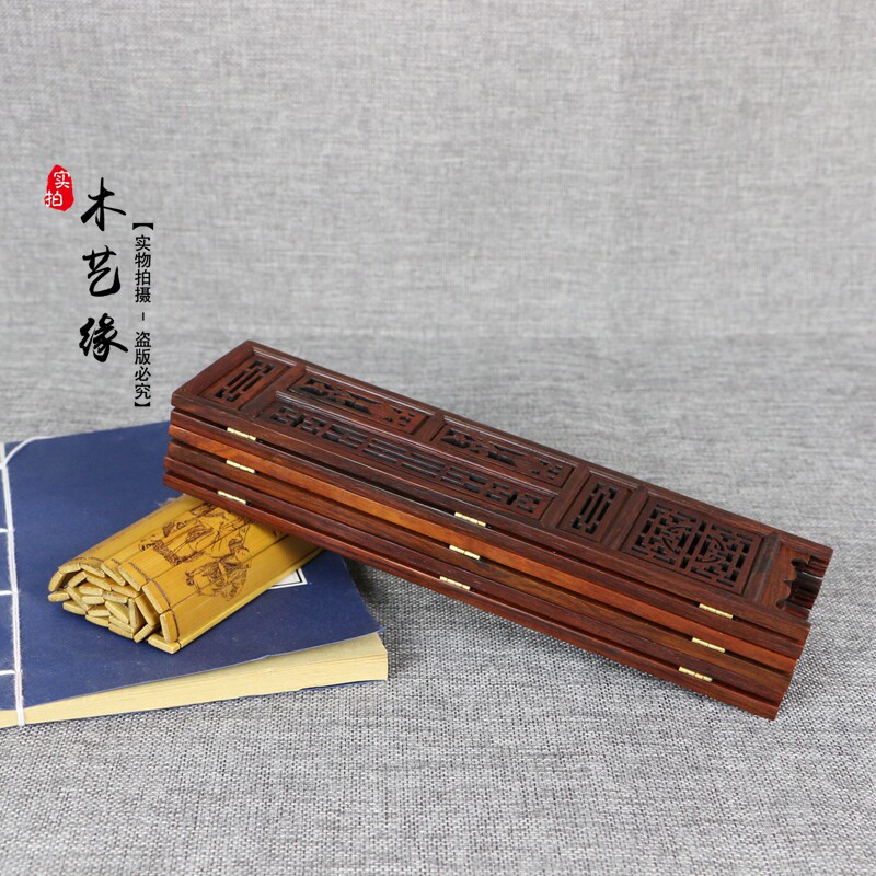 红木工艺品红酸枝酸枝木微型屏风镂空雕花小屏风明式小家具模型i.