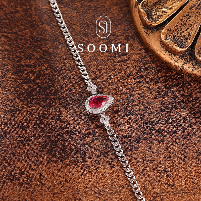 1.2克拉培育红宝石手链百搭