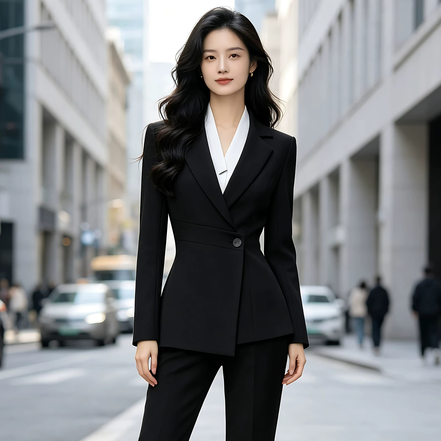 2026新款黑色小个子西服套装
