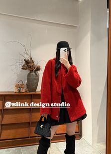 非实价2025冬季 欧洲站潮牌简约轻奢百搭宽松休闲舒适羊绒外套 新款