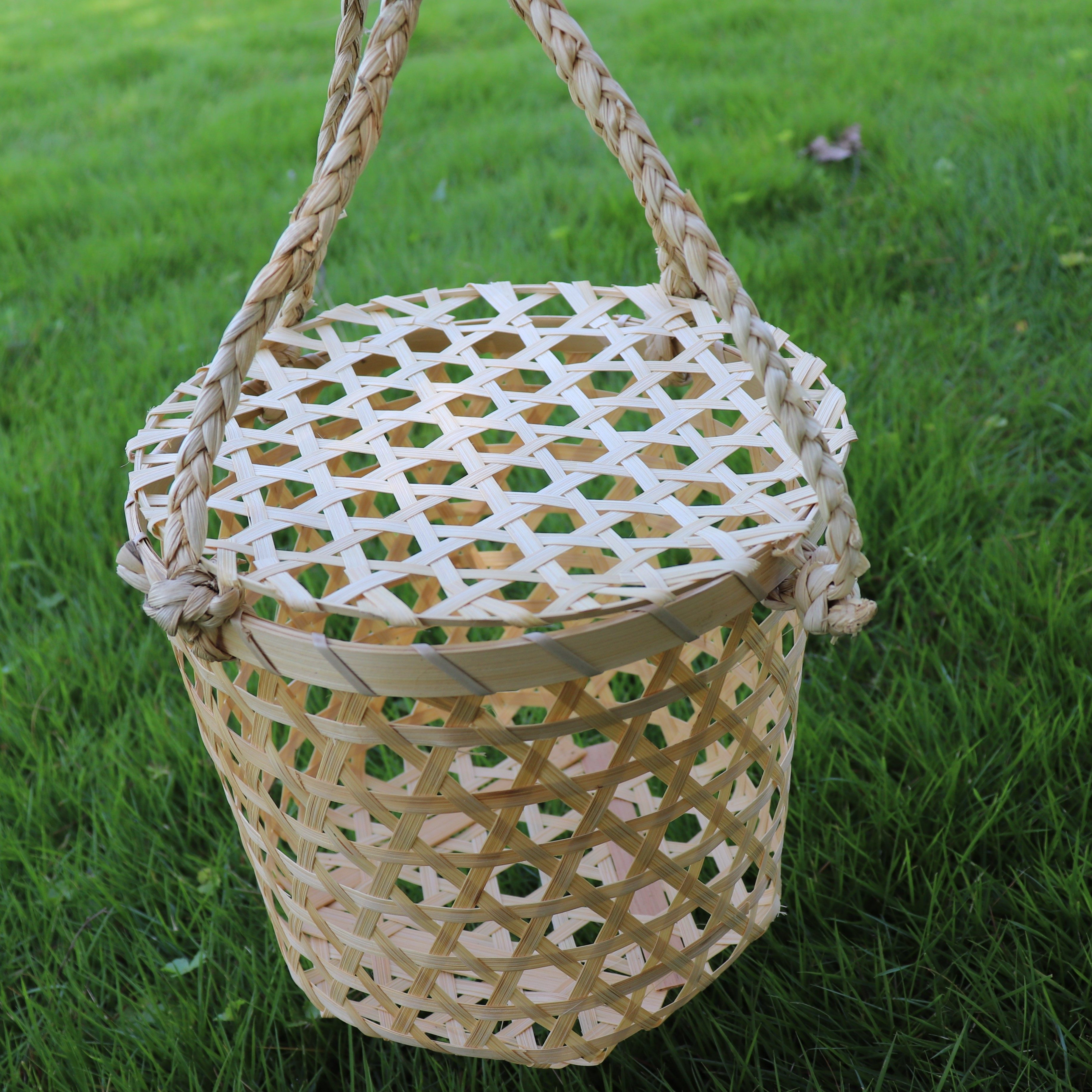 装土鸡蛋的小竹篮子 手工编织竹篮 收纳篮 竹筐竹篓 竹编包装