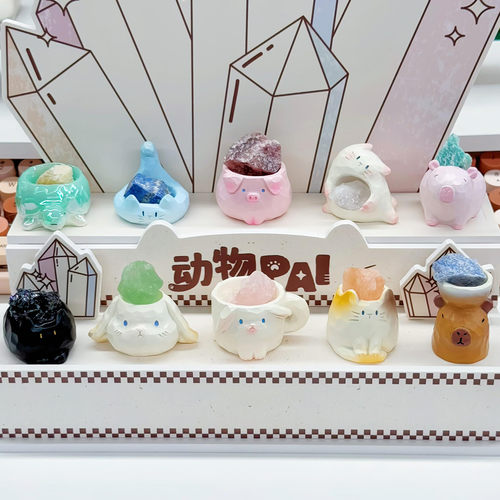 招财猫水晶盲盒装饰摆件情绪稳定