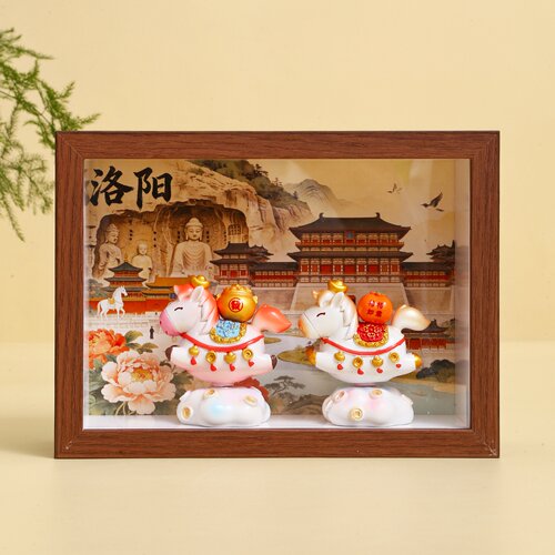 洛阳文创纪念品唐三彩小胖白马寺上有钱摆件河南博物馆特产伴手礼