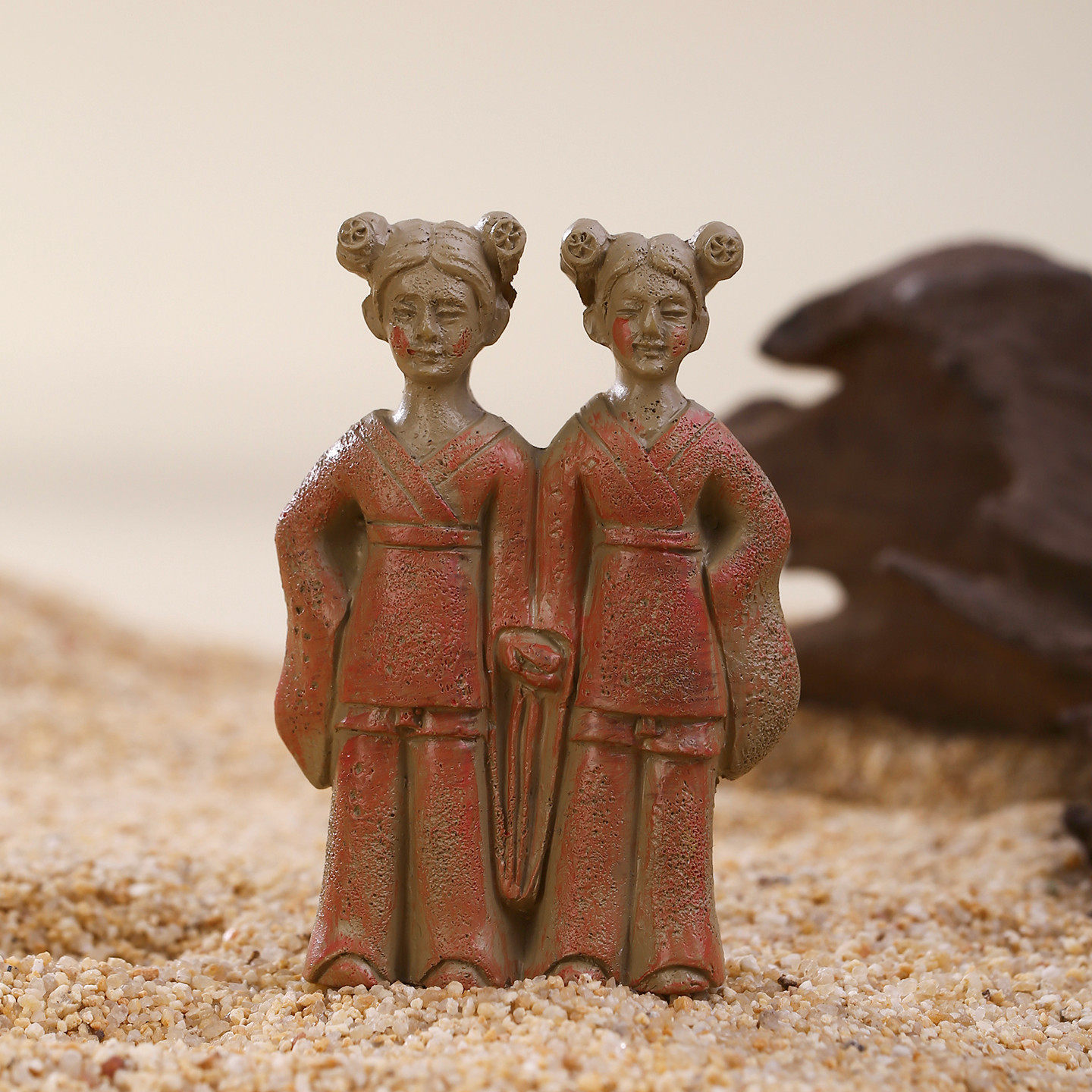 彩绘牵手女俑姐妹花陶俑冰箱贴洛阳博物馆文创纪念品河南伴手礼物