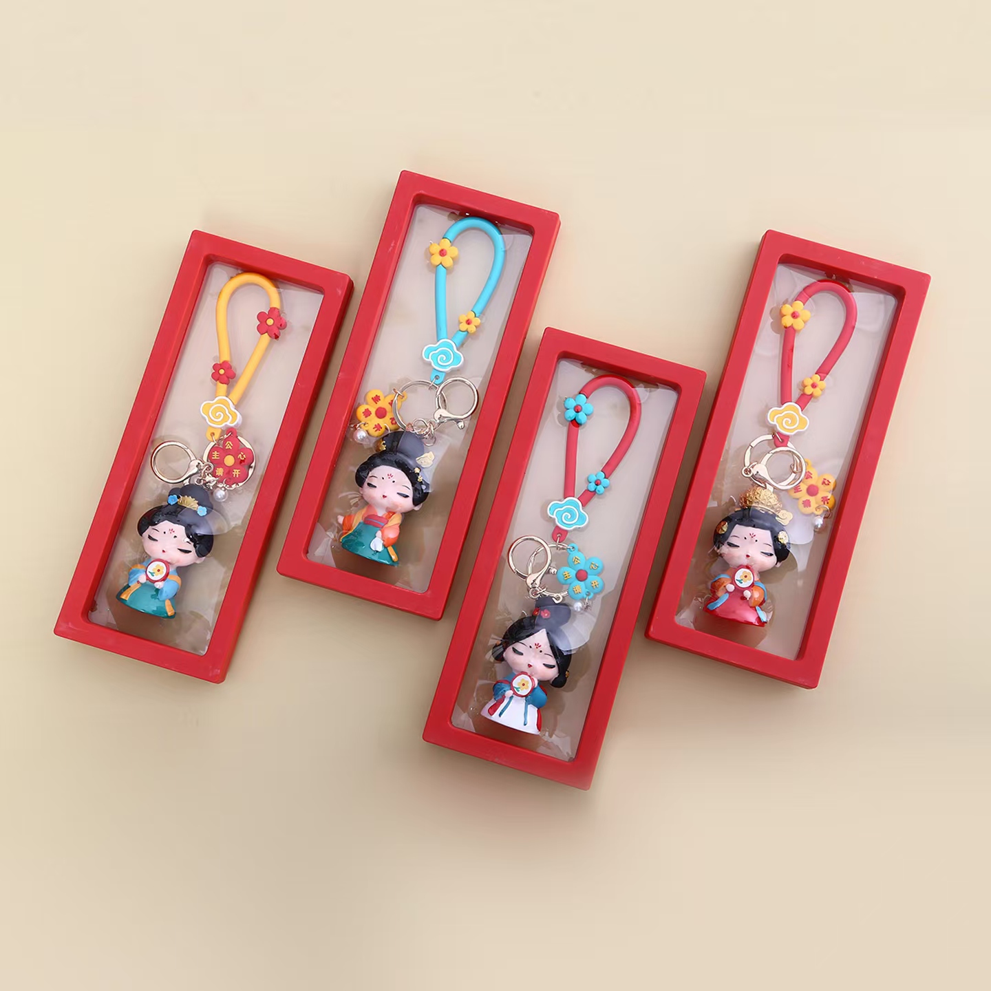 西安文创纪念品唐仕女钥匙扣挂件