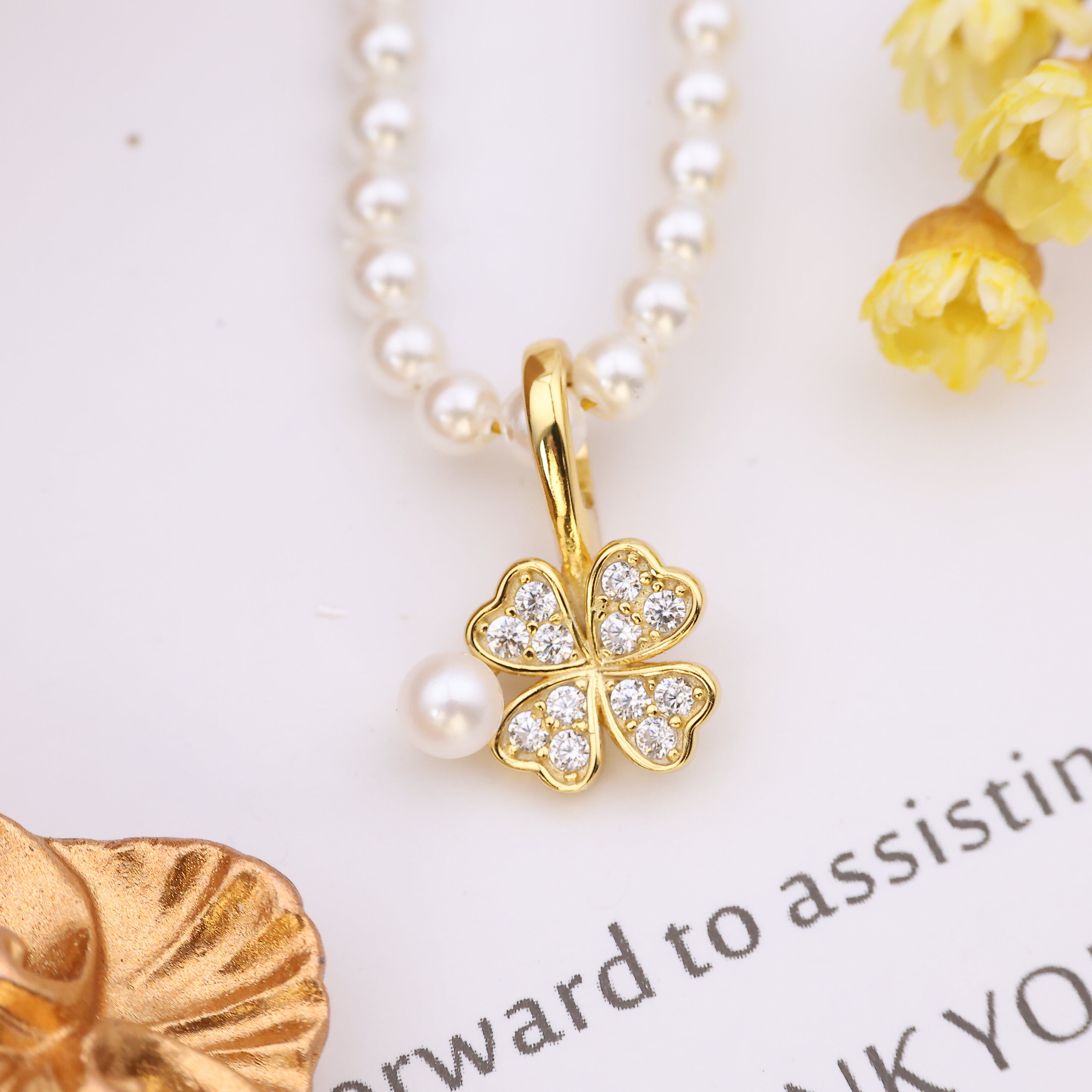 DIY配件 S925纯银小花可打开吊坠空托 珍珠项链坠子颈链坠子托