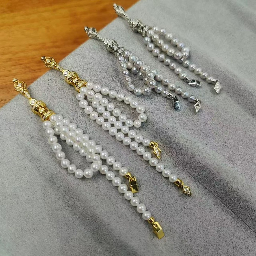 DIY配件 S925纯银复古流苏耳钉空托 珍珠耳饰耳环耳坠耳托配2-4mm