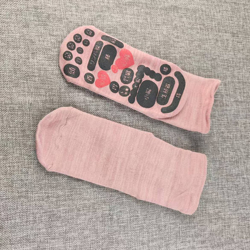 外贸袜松口不勒腿中腰女按摩底点胶防滑底中筒棉混纺库存尾货特价