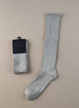 外贸库存灰色女士高筒袜子尼龙吸汗防臭透气简约百搭纯色小腿袜子