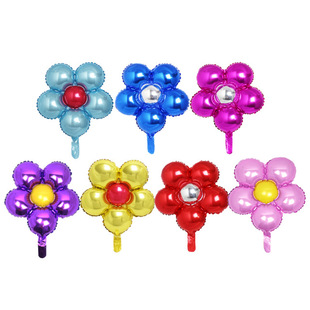 铝膜五瓣花气球单层花气球背景墙生日派对周岁白天橱窗装饰布置