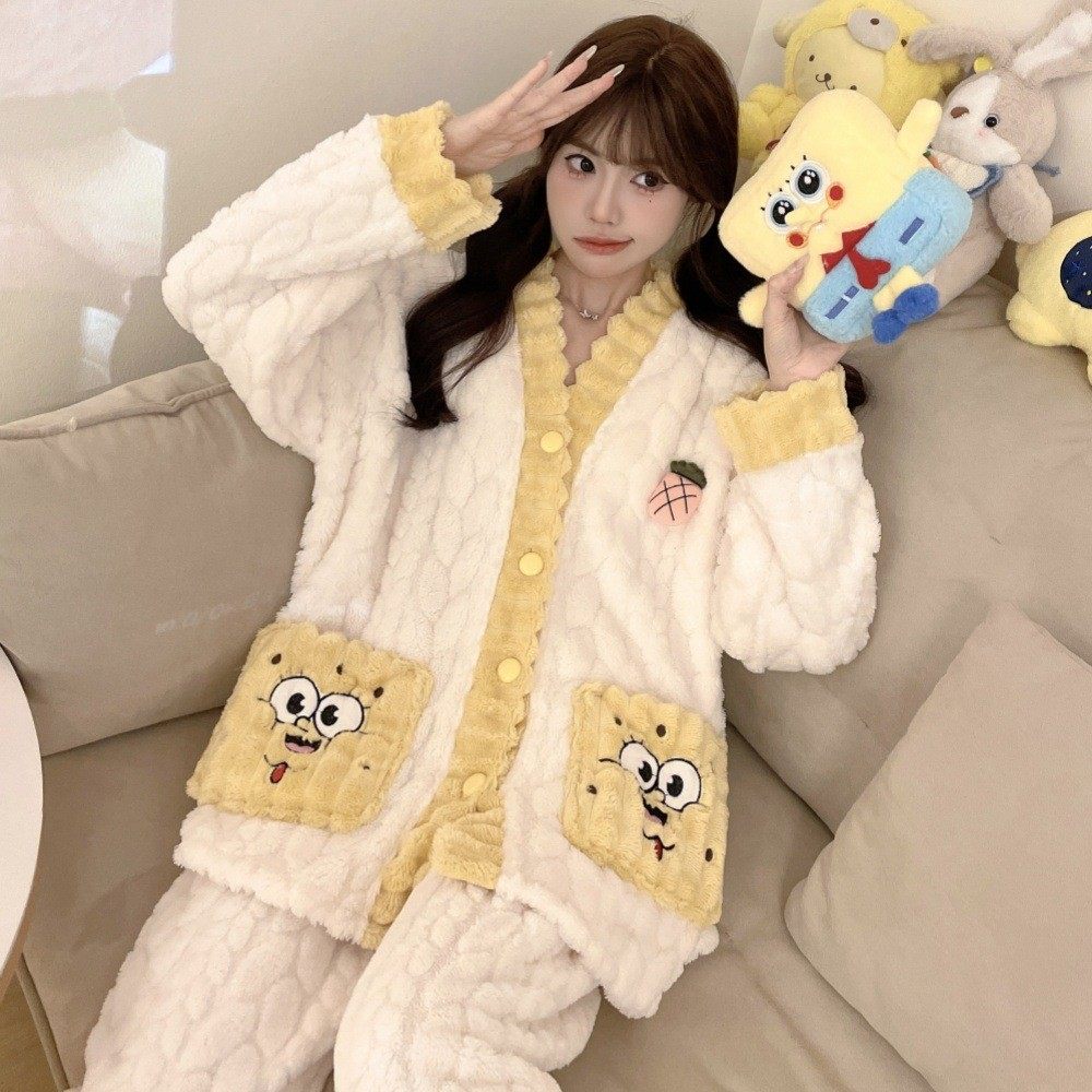 冬天睡衣女款2026新款冬高级感可外穿厚款珊瑚绒加厚女士冬天毛绒