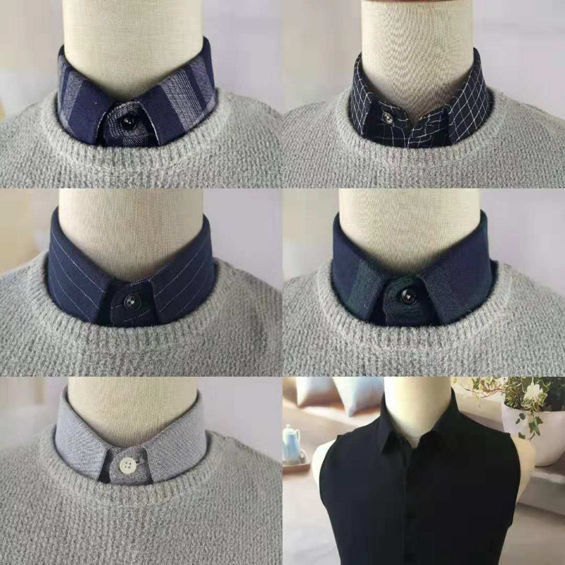 百搭纯棉磨毛衬衫男女秋冬假领子