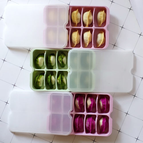 小麦秸秆分格饺子盒小冰箱可用