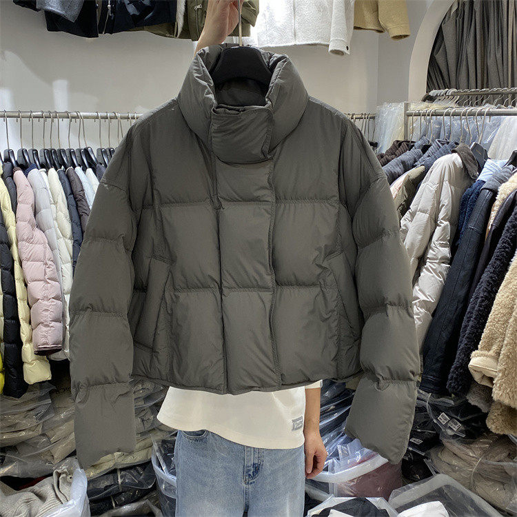 韩国25冬新款下摆抽绳方块格压线时尚洋气短款立领95绒面包羽绒服,女装/女士精品,羽绒服,淘宝优惠券,粉丝福利购,淘宝优惠卷