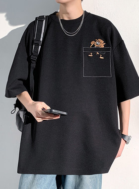 2025 夏季新款 港风光影墙大码圆领短袖T恤M-5X HT24283-特P20