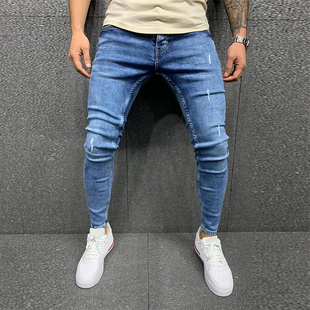 Spring Hip-Hop Denim Trousers Men Fashion Streetwear Jeans