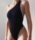 swimsuit Sexy 性感斜肩露背泳衣女 open back diagonal shoulder