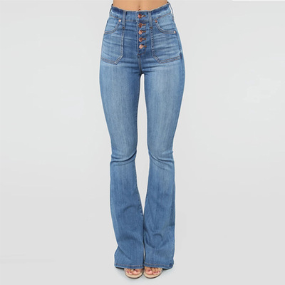 Women's Boot Cut Slim Jeans Trousers女士修身显瘦微喇牛仔长裤