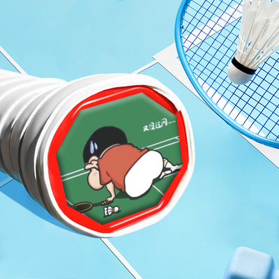 蜡笔小新卡通滴胶羽毛球拍底盖贴