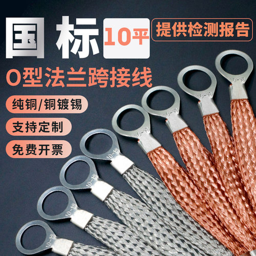 10平方纯铜镀锡法兰跨接线