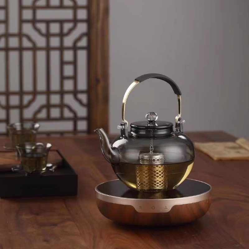 小白茶具//不觉堂玻璃煮茶壶＜银落九天＞耐高温高硼硅家用玻璃壶
