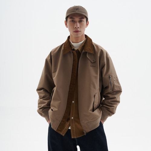 BUTTBILL日系复古拉链棒球服夹克