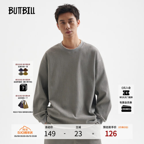BUTTBILL日系复古华夫格长袖