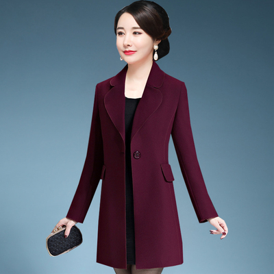 儿子结婚礼妈妈西装秋冬婚宴礼服高贵岳母亲丈母娘喜婆婆毛呢外套