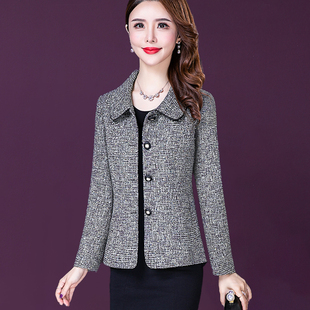王小鸭春季外套女2025新款单排扣长袖韩版粗花呢年轻款短款小西装