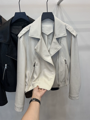 Черная полиуретановая осенняя короткая куртка, изысканный стиль, свободный крой, подходит для подростков