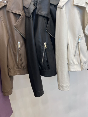 Черная полиуретановая осенняя короткая куртка, изысканный стиль, свободный крой, подходит для подростков