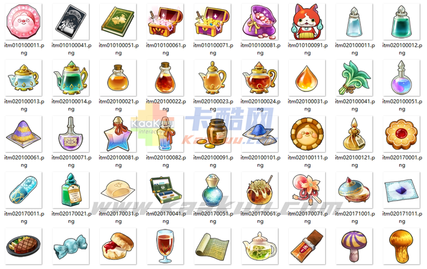 9009Y533日韩RPG手游 Q版UI素材 全套icon图标 装备饰品道具美术