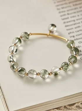 绿幽灵水晶手链女款天然水晶手串ins简约百搭饰品时尚通勤配饰