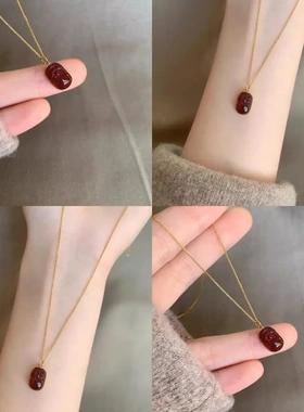 S925纯银招财貔貅项链貔貅招财进宝锁骨链高级显白颈链