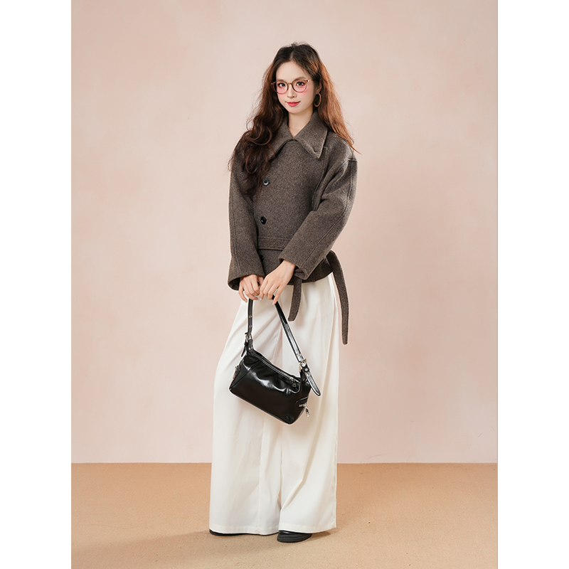 伦敦街头  立领毛呢外套女秋冬季2025新款高级感气质短款呢子大衣