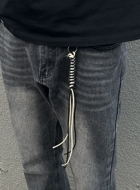 潮流cleanfit复古编织蜡绳腰间挂链钥匙扣挂饰配件创意穿搭包挂件