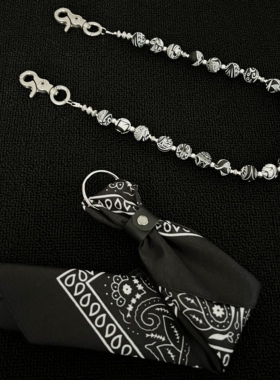 Domy Land潮流朋克风腰链牛仔挂链欧美复古腰果花硅胶裤链嘻哈