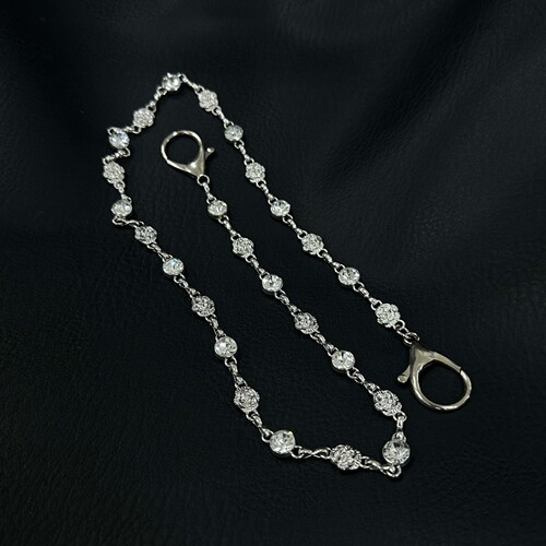 Domy Land中古cleanfit腰间挂饰闪耀碎花圆钻裤链质感轻奢穿搭品