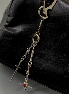 Domy Land原创手作ins剑与蔷薇高级感创意包包挂件潮流钥匙扣挂饰