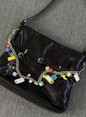 Domy Land 原创多巴胺元素镶钻古巴包链时尚穿搭挂饰小众金属腰链