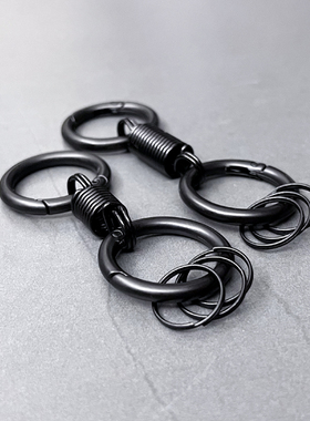 男士复古钥匙扣金属双环圈汽车锁匙扣礼物diy创意挂件挂饰工业风