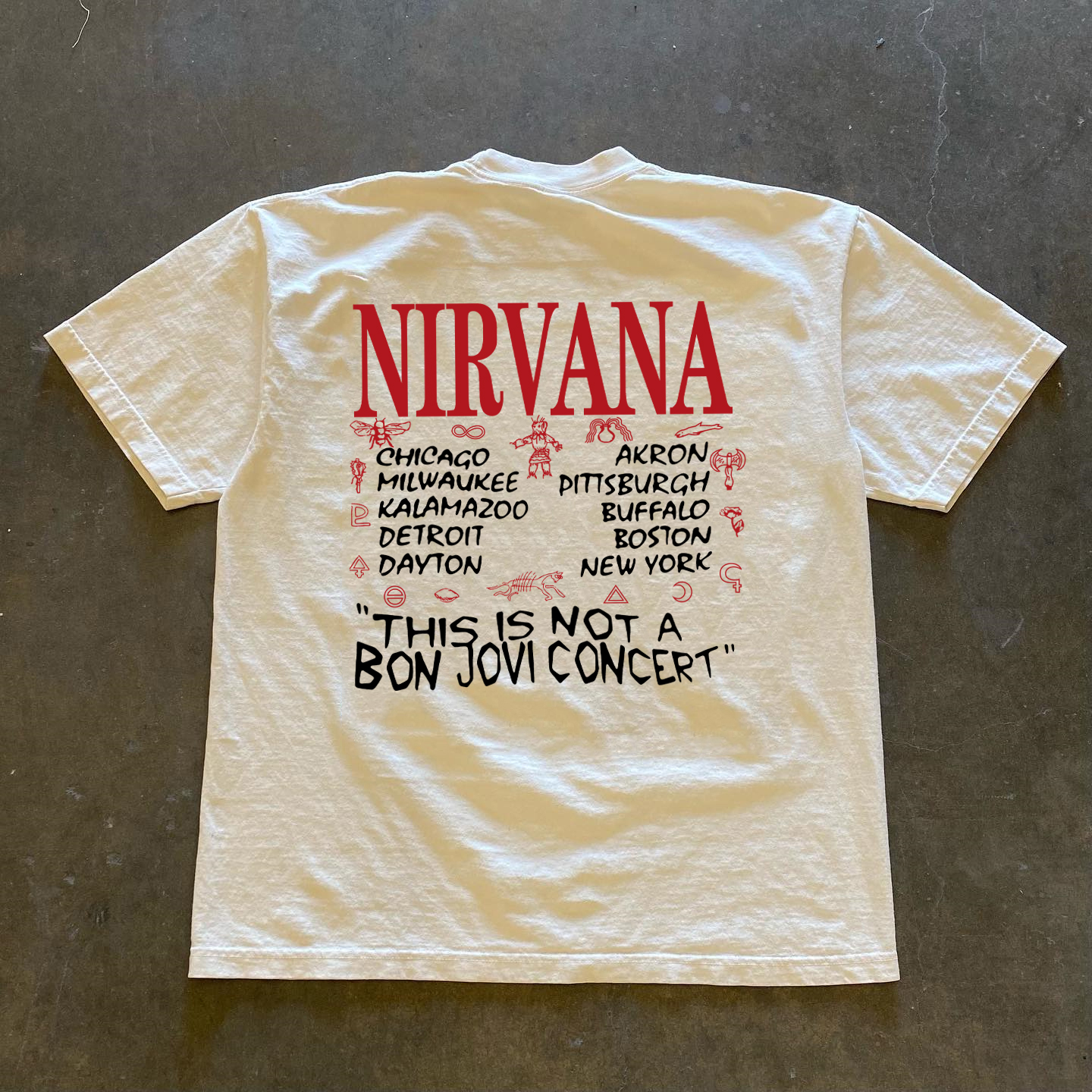 thumbnail for Xiao Chen Has Many Stories, 260g Heavyweight Pure Cotton! European and American Nirvana Band Short-Sleeve T-Shirt, Hip-Hop Loose Fit
